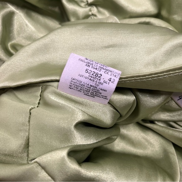 Jessica McClintock Y2K Green Silk Satin Ruched Dress H - Picture 8 of 8
